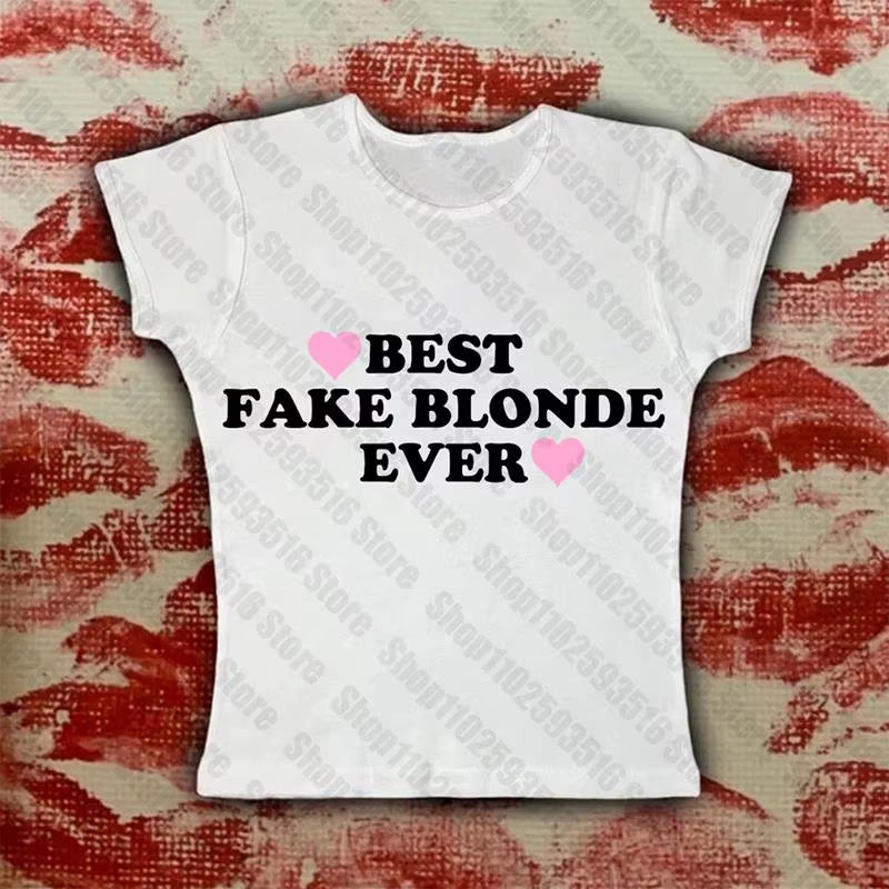 Womens Arrival Crew-Neck T-Shirt With Letter Print