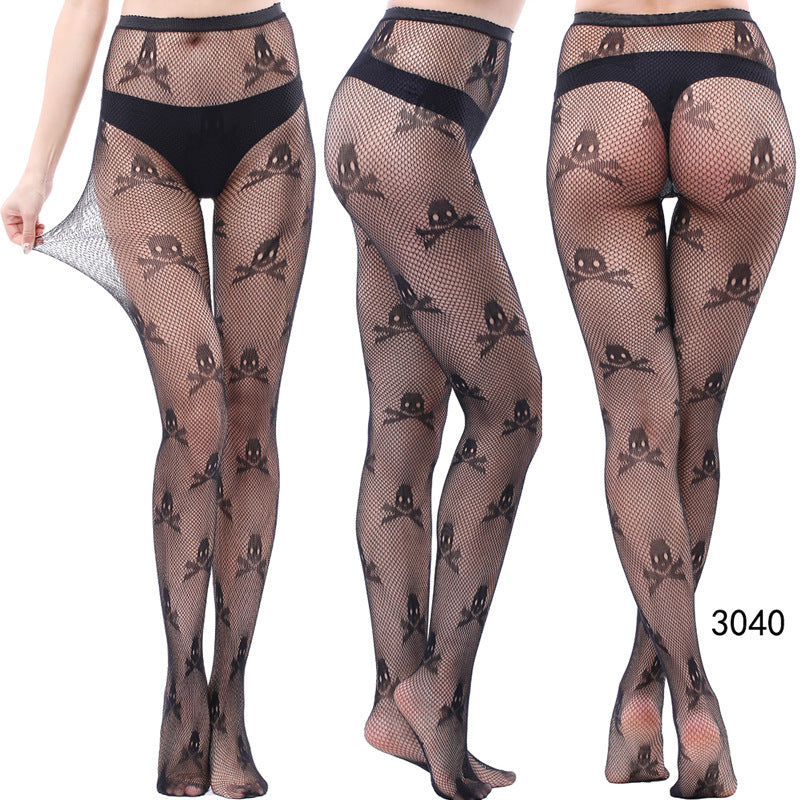 Women's Vintage Tattoo Lace Hollow Net Socks