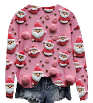 Printed New Loose Christmas Tree Pullover Men's And Women's Round Neck Sweater