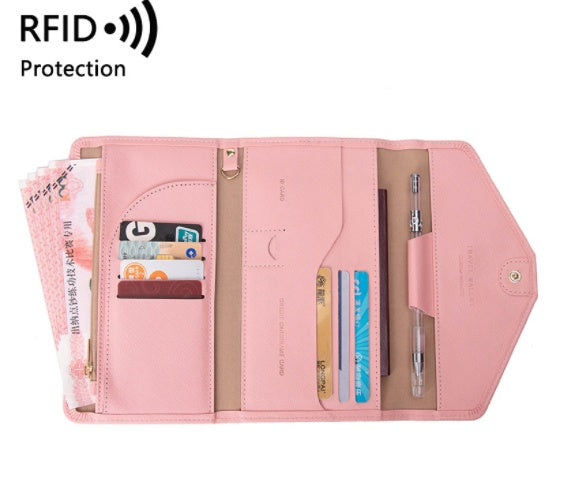 RFID Multi-function Air Ticket Certificate Bag Male And Female Passport Holder