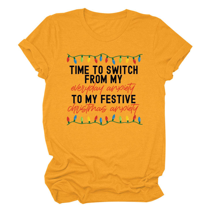 Pattern Printing Casual Short-sleeved T-shirt Women's Tops