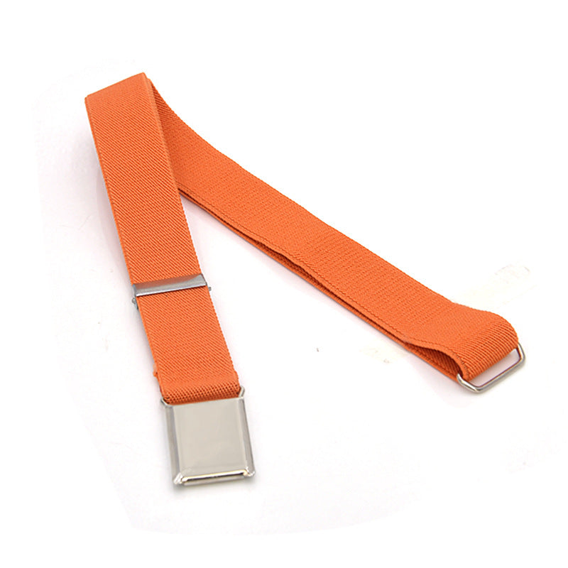 Boys And Girls Elastic Band Monochrome Pants Belt