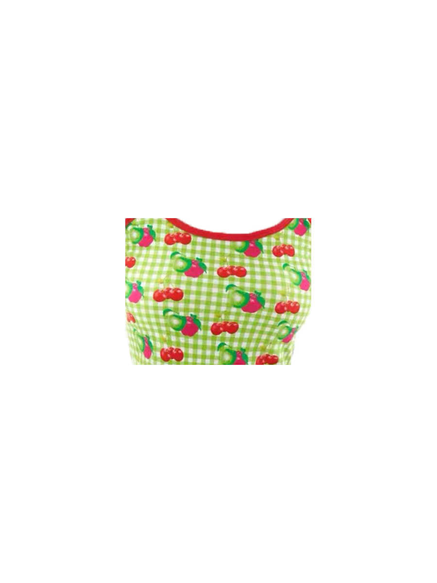 Fruit Plaid Cherry Apple Women's Vest Sleeveless Top