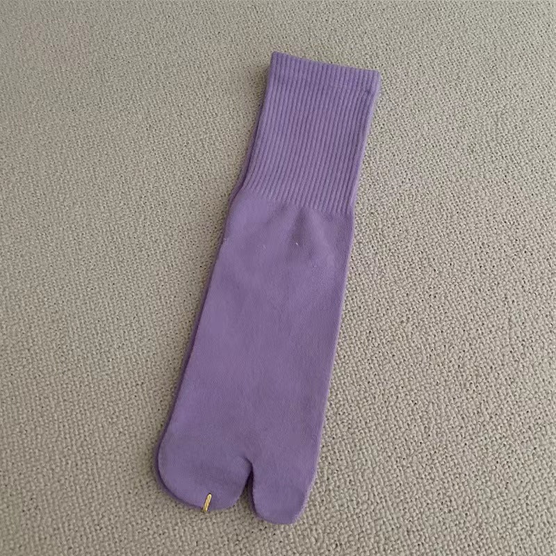 Women's Solid Color Two Toe Summer Socks