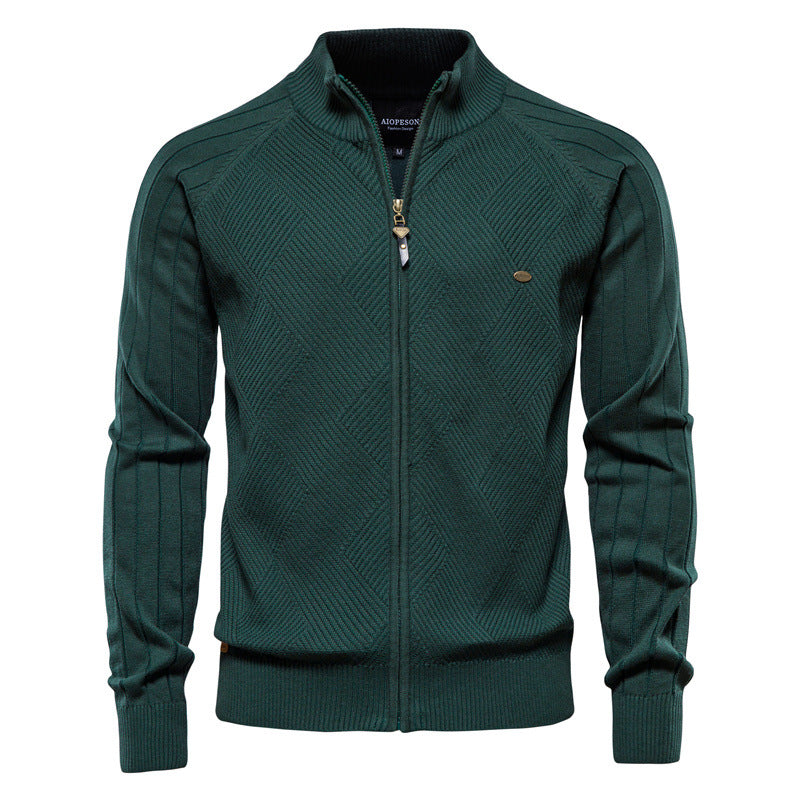 Autumn Cross-border Men's Cardigan New Men's Solid Color