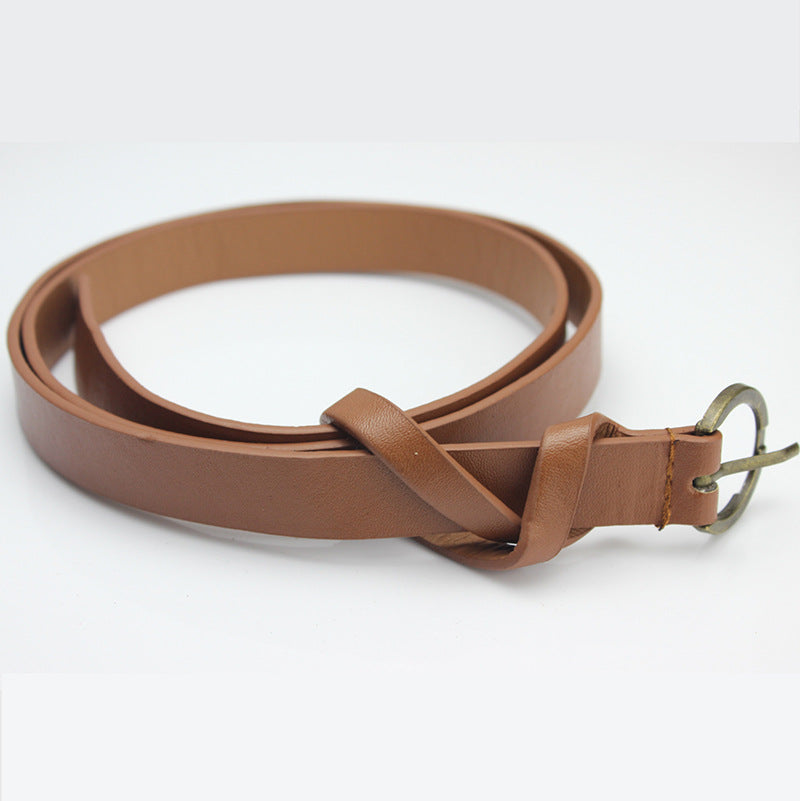 Retro Copper Figure 8 Decoration Simple Belt Women Super Thin And Slim Belt Belt