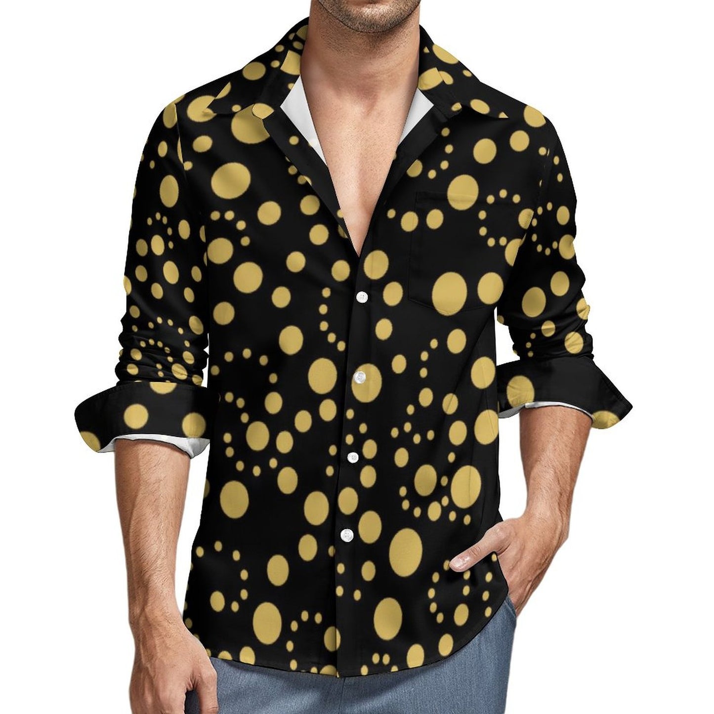 Men's Long Sleeve Digital Printing Shirt