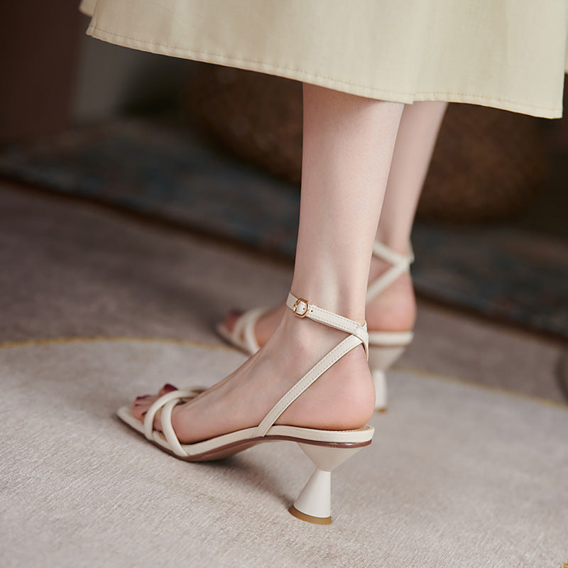 Women's Thick Heel Simple Word Strap Sandals