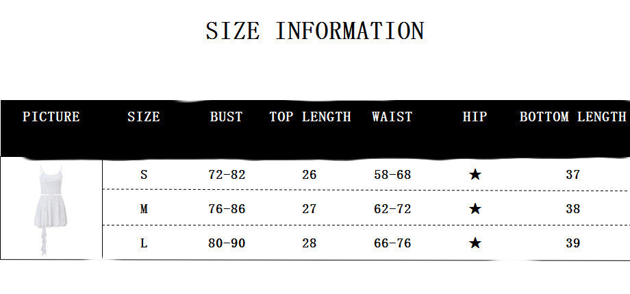 Mesh Camisole Vest Ribbon Skirt