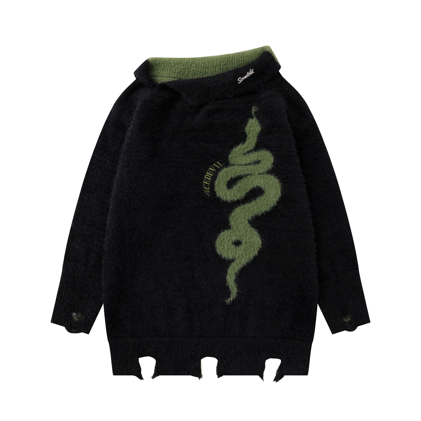 Autumn And Winter Design Sense Niche Women's Diagonal Collar Idle Style Loose And Warm Knitwear