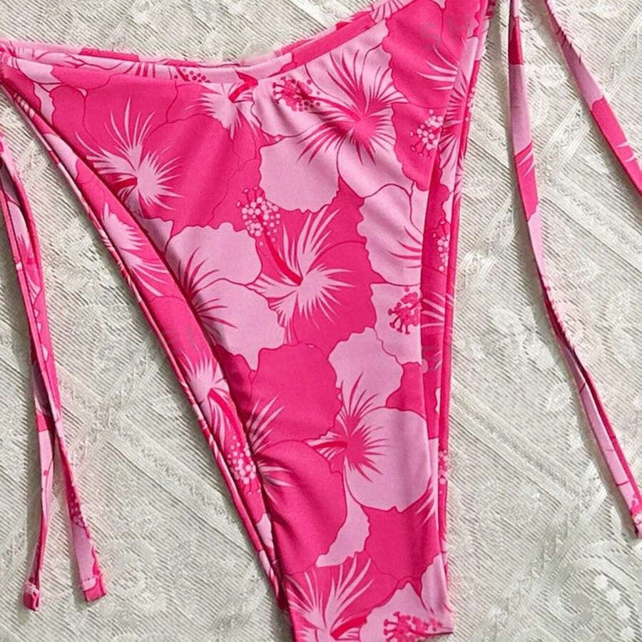 Triangular Cup Printed Sexy Bikini Two-Piece Swimsuit For Women