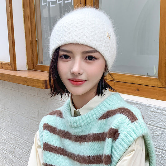 Women's Knitted Outdoor Warm Wool Hat In Autumn And Winter