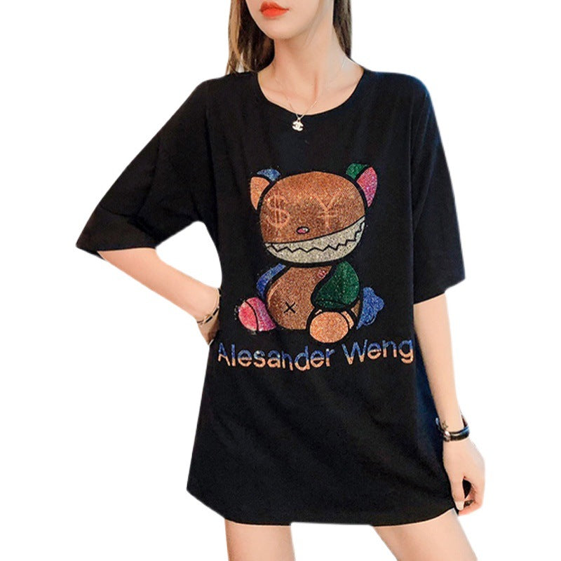 Heavy Industry Hot Drill Bear Kortærmet T-shirt til kvinder