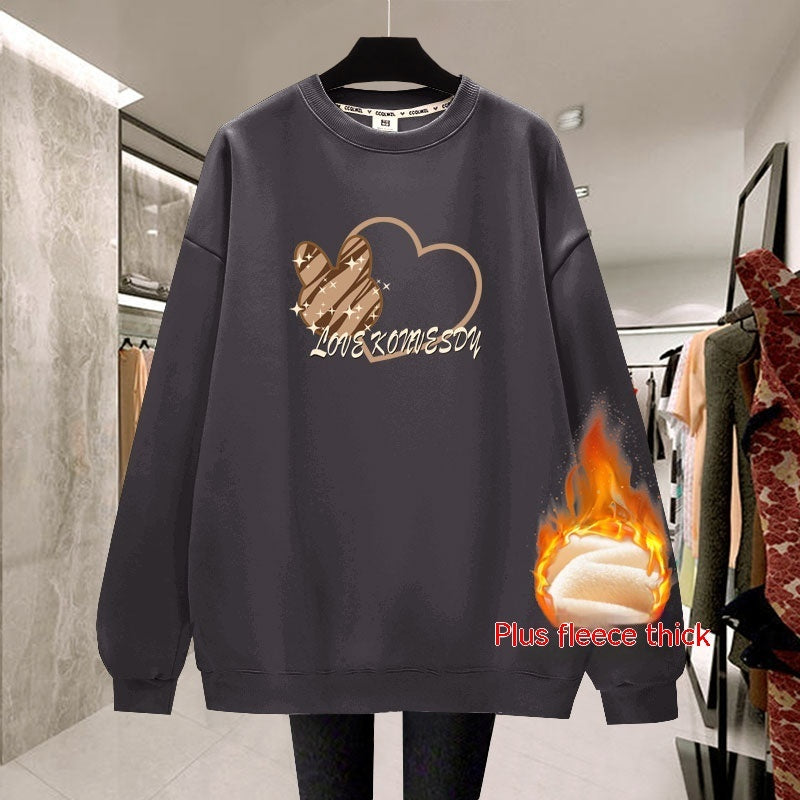 Student Lazy Style Plush Thickened Top Pullover