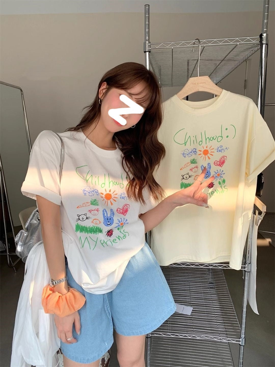 Women's Vintage Flower Graffiti Printing Top