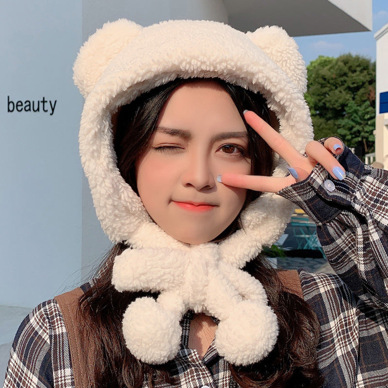 Women's Fashion Small Bear Ear Protection Hat