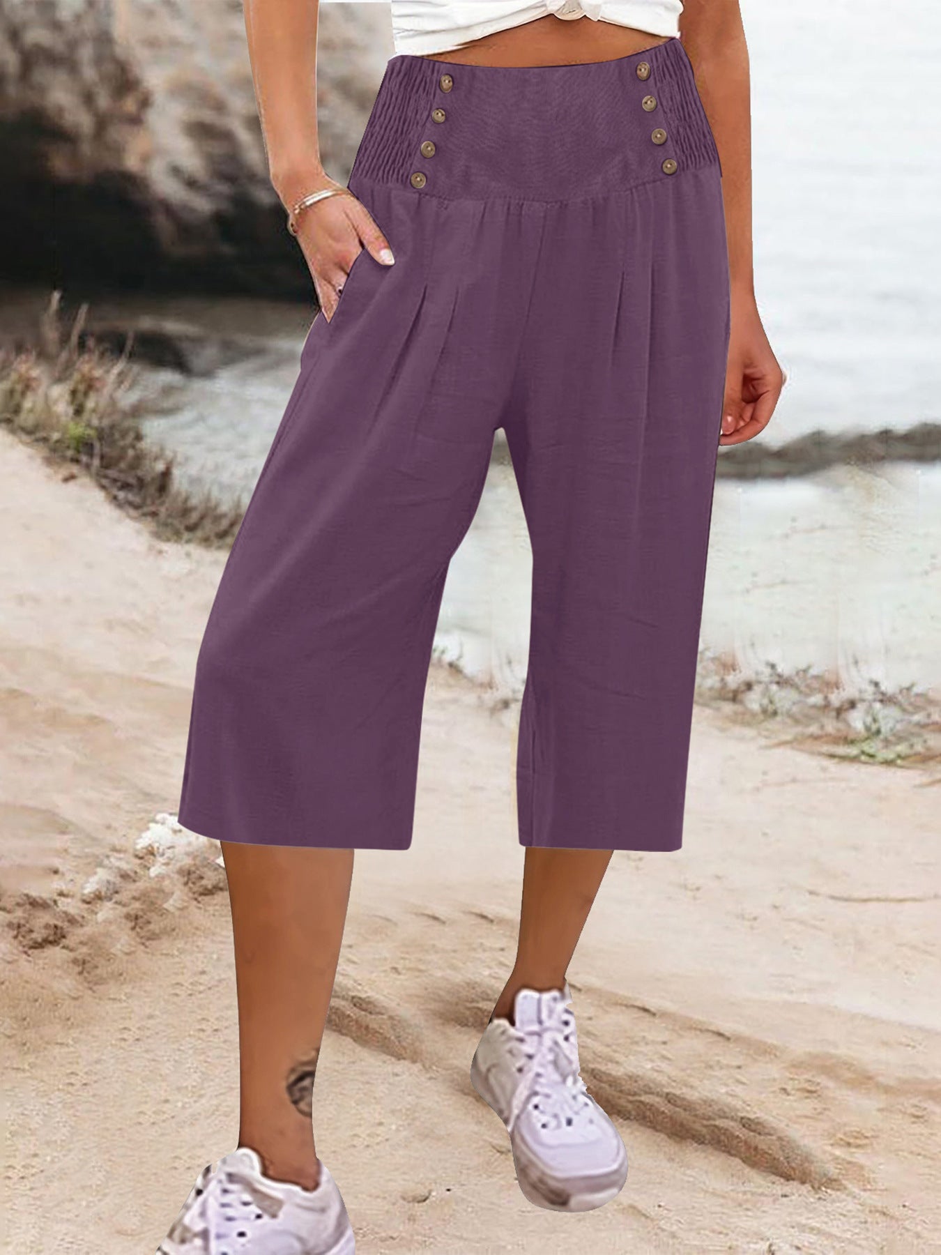 Loose Casual Cropped Pants