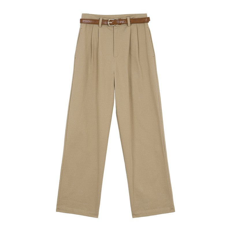 French Retro High Waist Korean Style Slimming Casual Pants