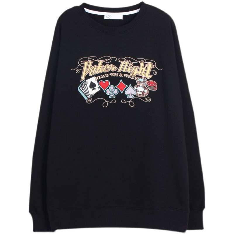New Women's Round Neck Embroidery Loose And Slim Fashion Sweater