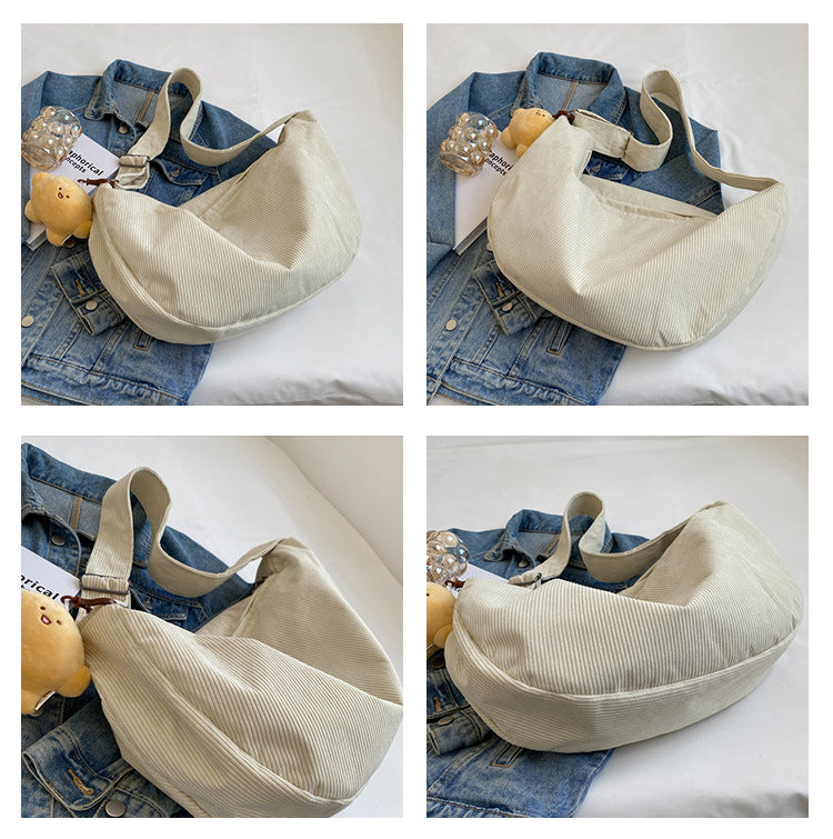 Large Capacity Corduroy Messenger Bag
