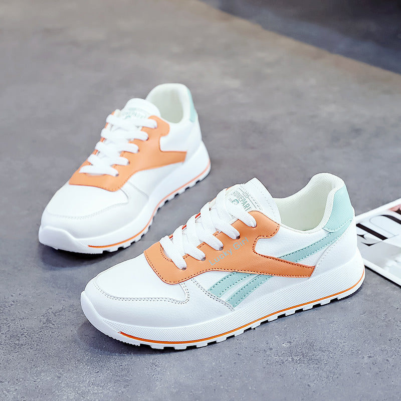 Kvinders nye åndbare sneakers med tyk sål i mesh, der passer til alt