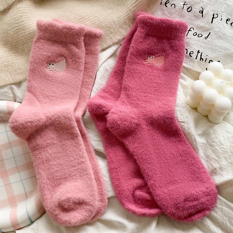 Women's Thick Thickened Plus Velvet Warm Mid-calf Length Socks