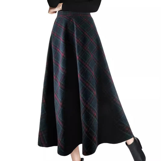 Women's Plaid Wool Wool Blend Skirt