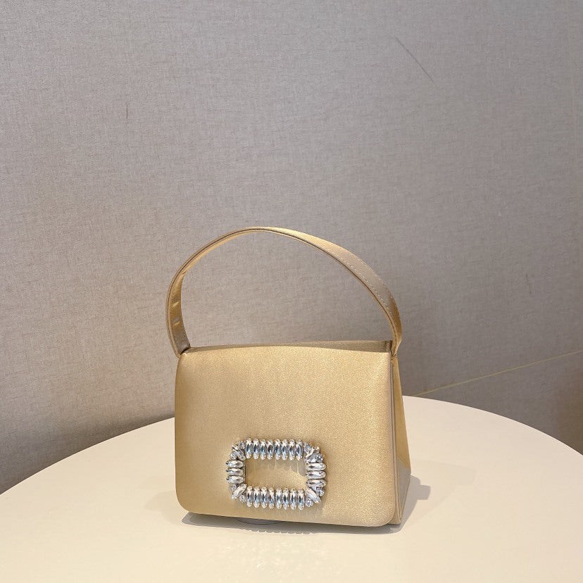 Rhinestone Chain Nylon One-shoulder Hand Messenger Bag
