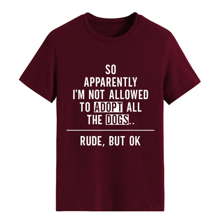 Fashion Round Neck Letter Loose Short Sleeve T-shirt For Women