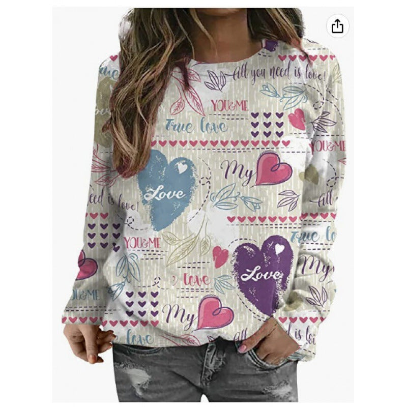 Casual 3D digitalprintet sweater til damer