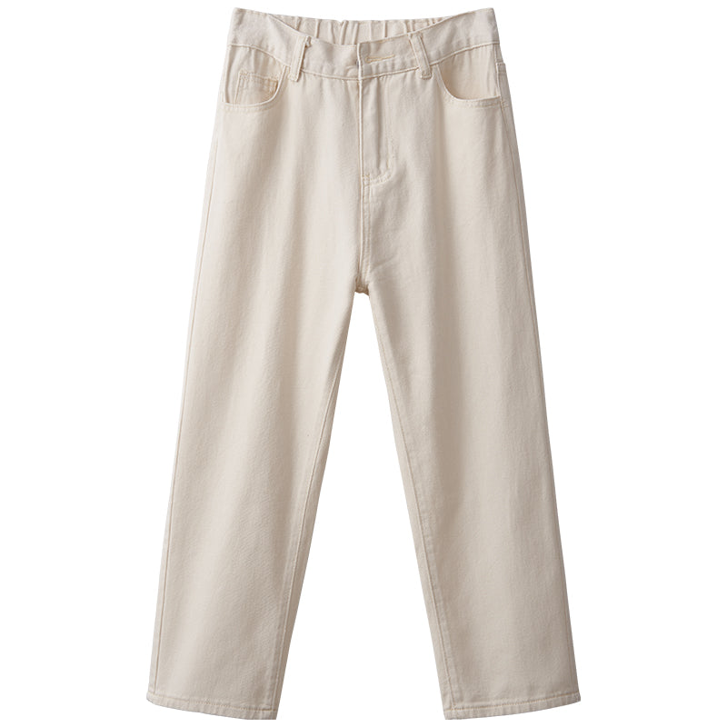 High Wear With White Slimming High Waist Straight Pants