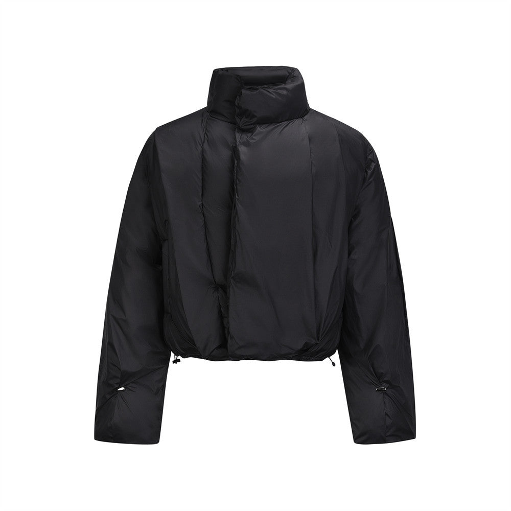 High-grade Solid Color Stand-up Collar Cotton-padded Coat Men's Winter Thickening