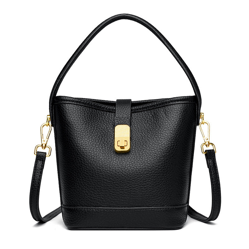 Fashionable Minimalist Multi-layer Single Shoulder Bag Niche Versatile Soft Leather