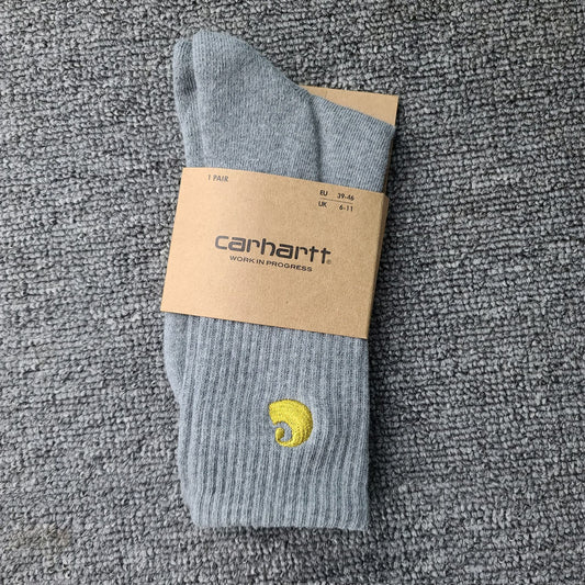Gold Embroidered Sports Style With Letters Socks