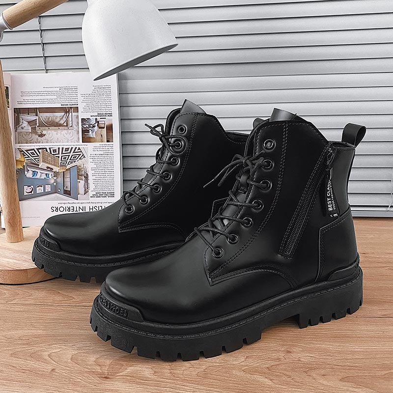 Hong Kong Style Low-top Leather Shoes Youth Casual Shoes Martin Boots