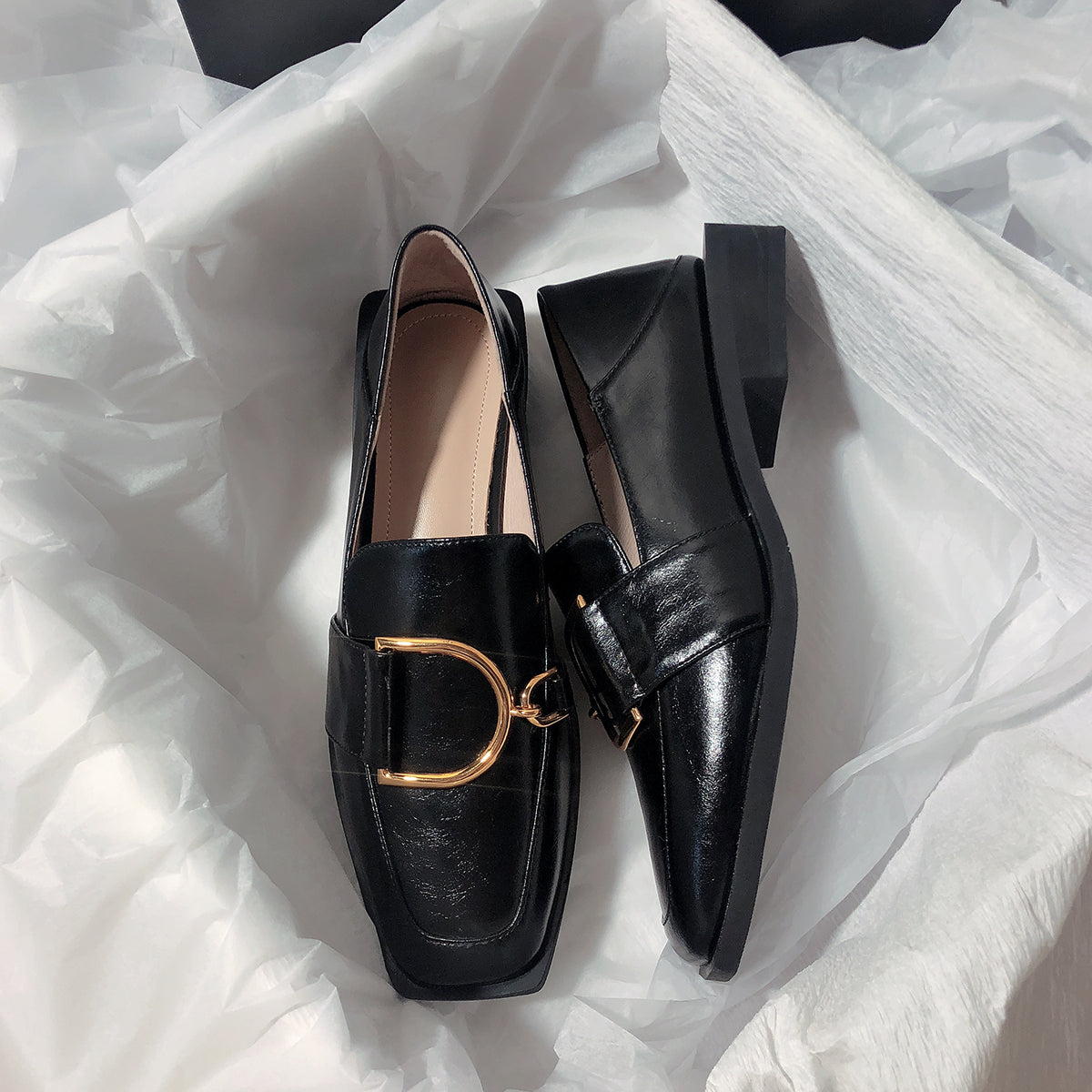 Genuine Leather Lazy Two-wear Flat Loafers