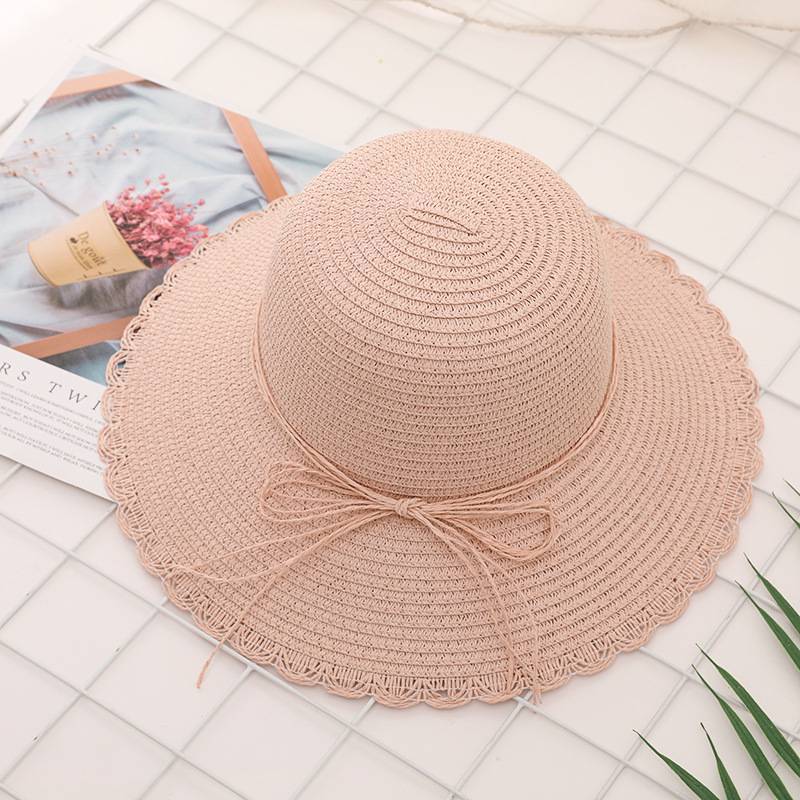 Summer Women's Foldable Lace Butterfly Rope Shade Straw Hat
