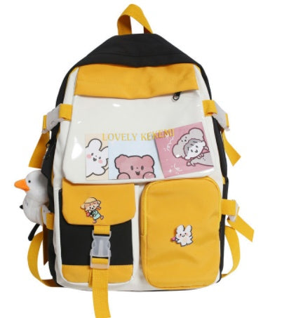 Junior High School Students Hit Color Ins Cute Large-capacity Transparent Backpack