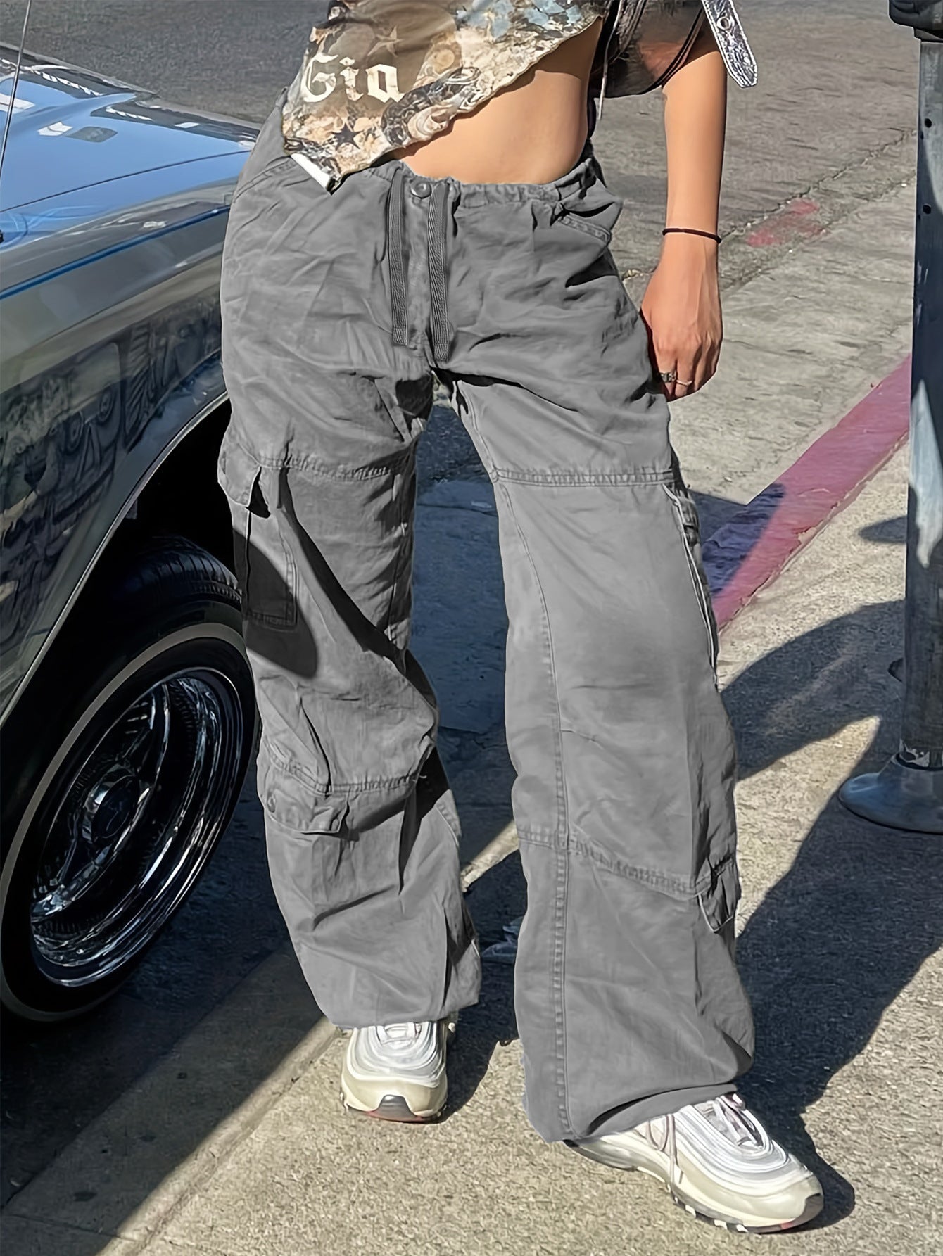 TL337 European And American Street Style Overalls Loose Jeans