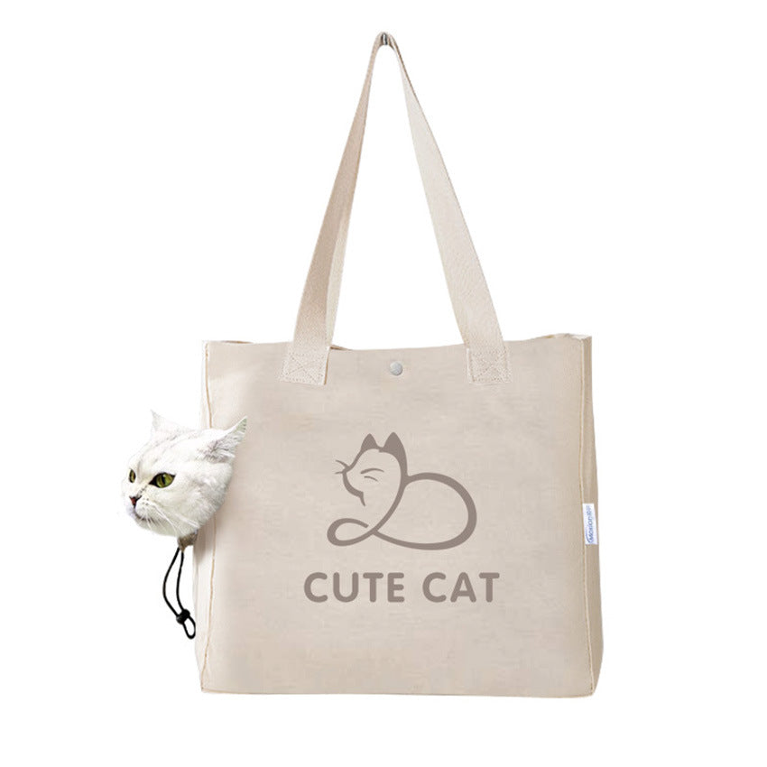 Pet Portable Outing Canvas Print Handbag