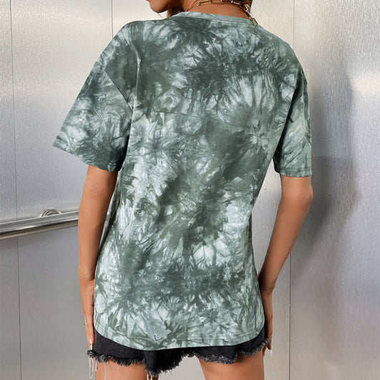 Women's Round Neck Short Sleeve Casual Pullover Top