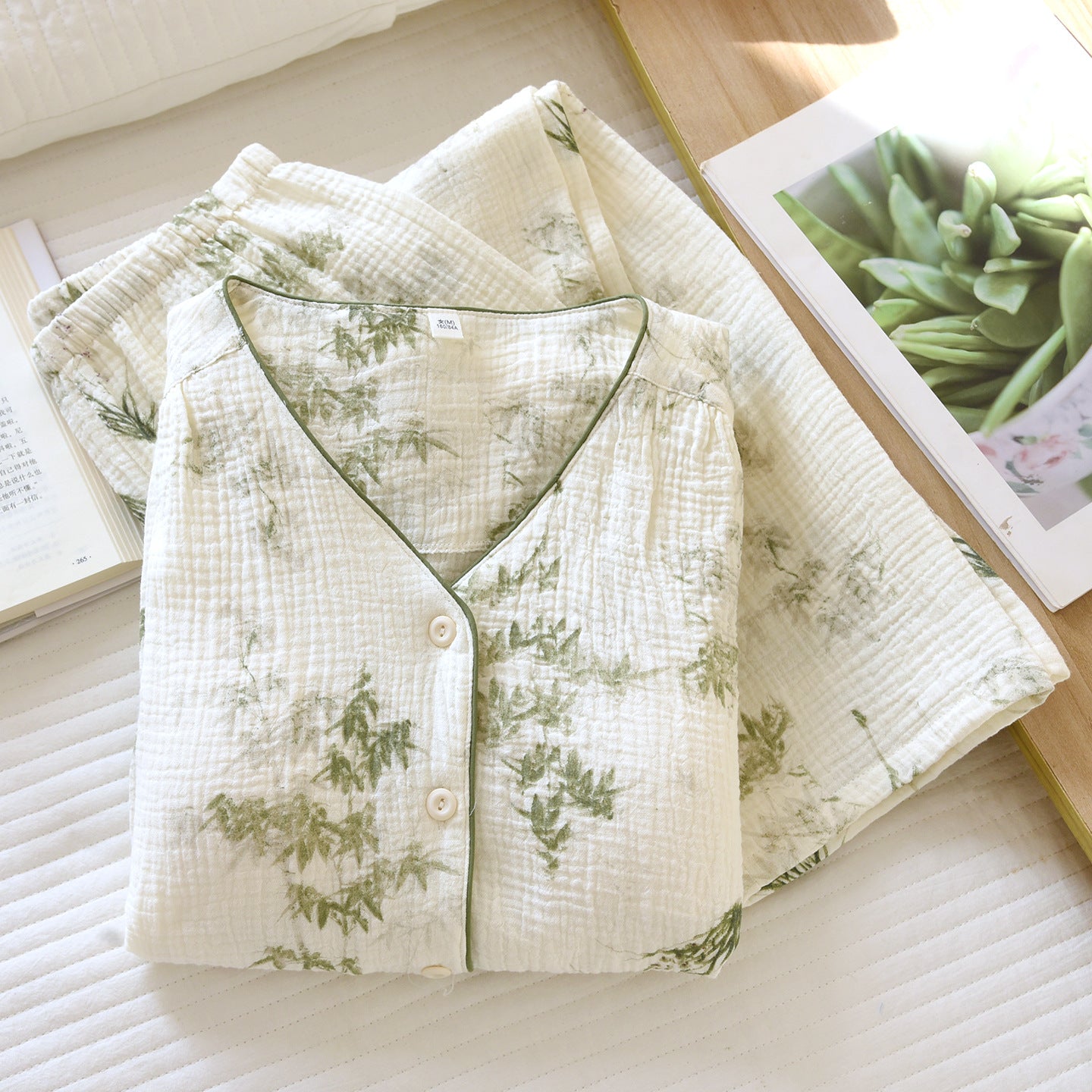 New Womens Pajama Set With Built-in Chest Pads