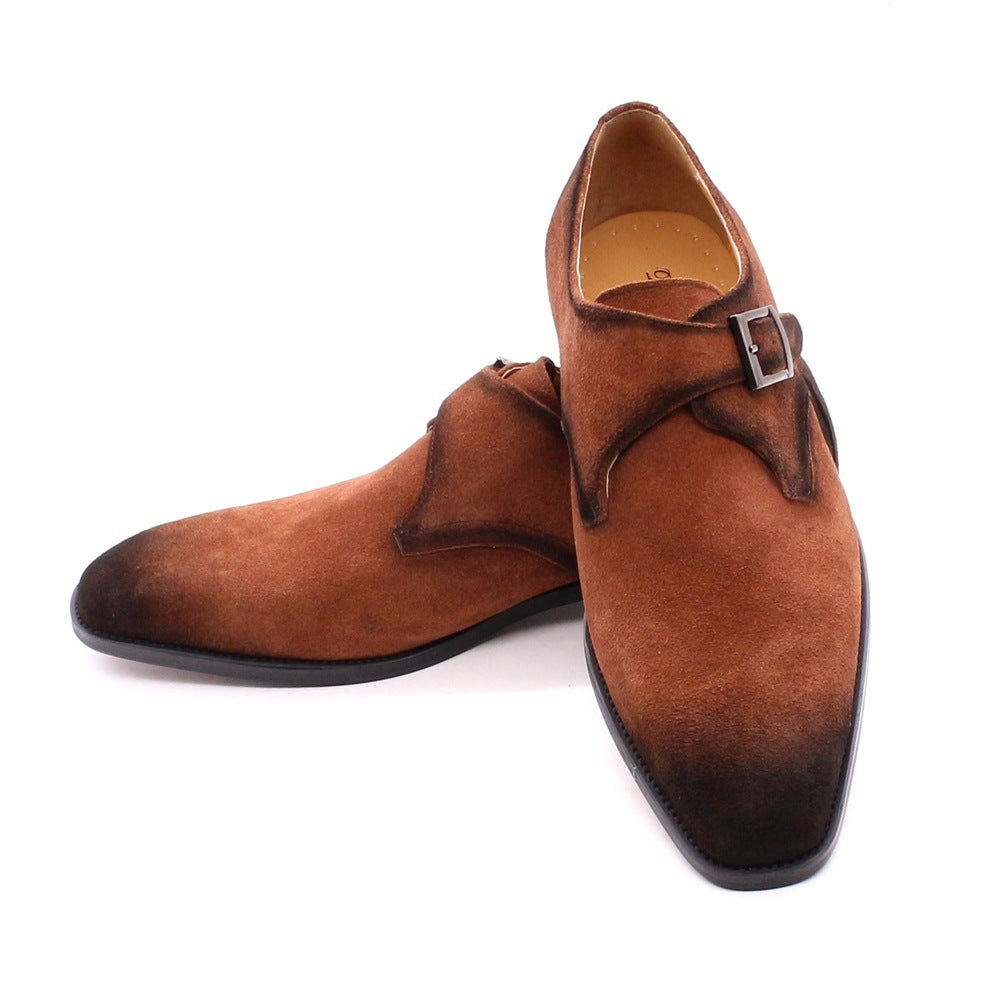 Suede håndlavede herresko i læder - brun, business casual, klassisk retro