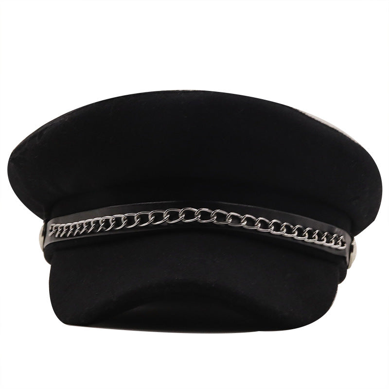 Street Versatile Chain Military Hat Fashion