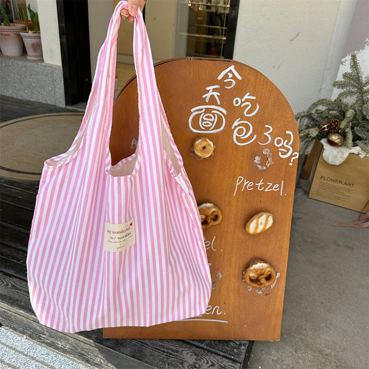 New Large Capacity Striped Canvas Bag Women