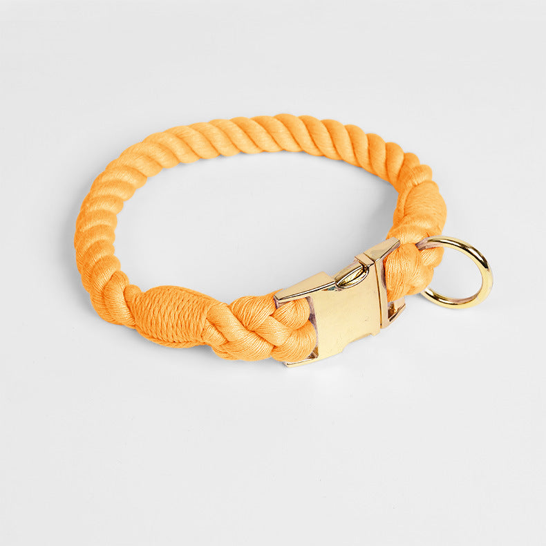Woven Gradient Color Cotton String Dog Pet Traction Collar