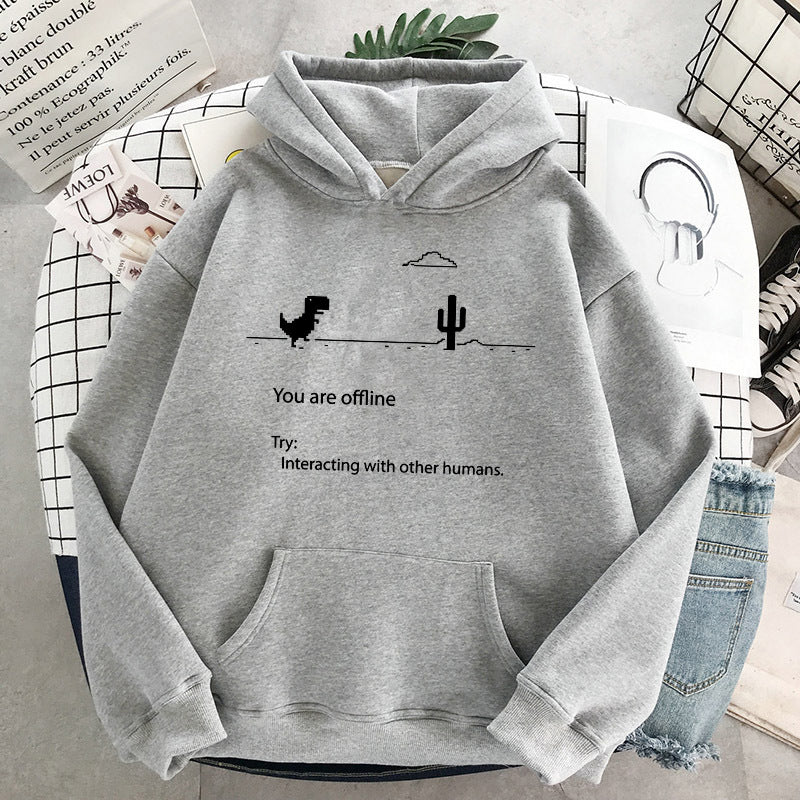 Dame Retro Dinosaur Mode Casual Sweater