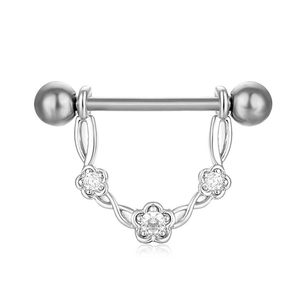 Puncture Nipple Ornament Inlaid Zircon Ring Nails