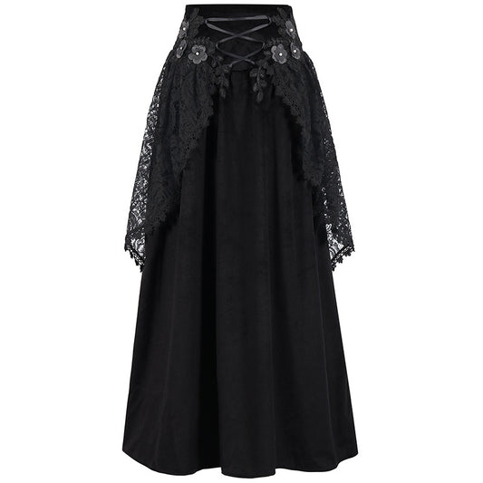 Fashion Gothic Style Lace-up Waist Women's Skirt