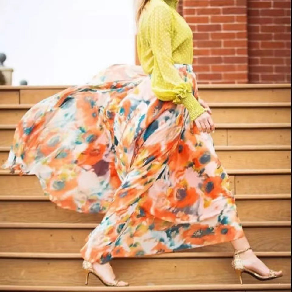 Women's Elegant Bohemian Swing Printed Dress